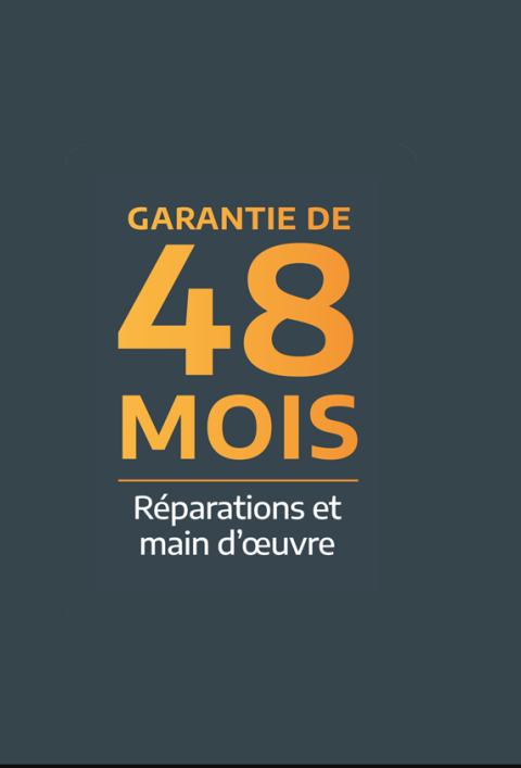 garantie de 48 mois reparations et main d'oeuvre
